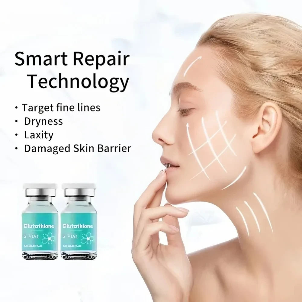 Mirconeedleing Serum Kit Face Serum Lightening Fine Lines Moisturizing &amp; Firming Glutathione Microneedle Ampoule Serum 5ml