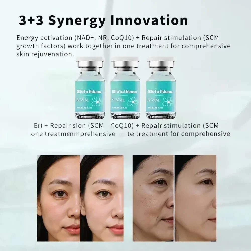 Mirconeedleing Serum Kit Face Serum Lightening Fine Lines Moisturizing &amp; Firming Glutathione Microneedle Ampoule Serum 5ml