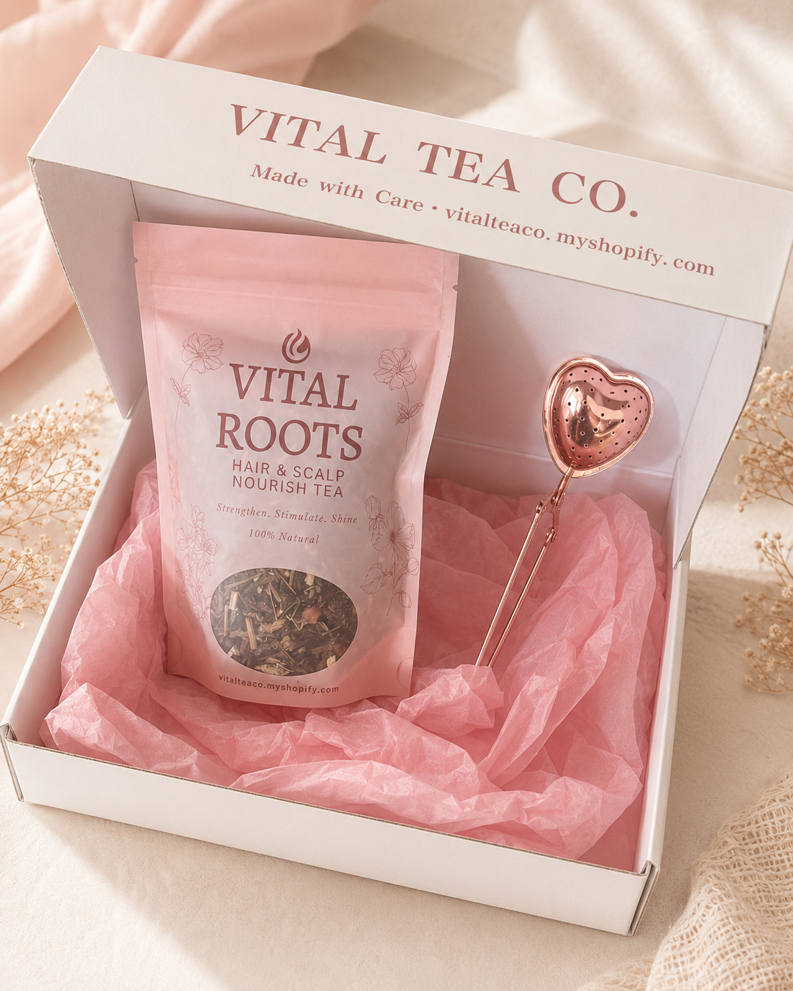HEART SHAPED TEA INFUSER - ROSE GOLD