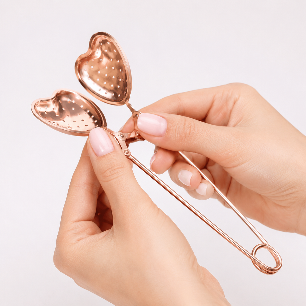 HEART SHAPED TEA INFUSER - ROSE GOLD